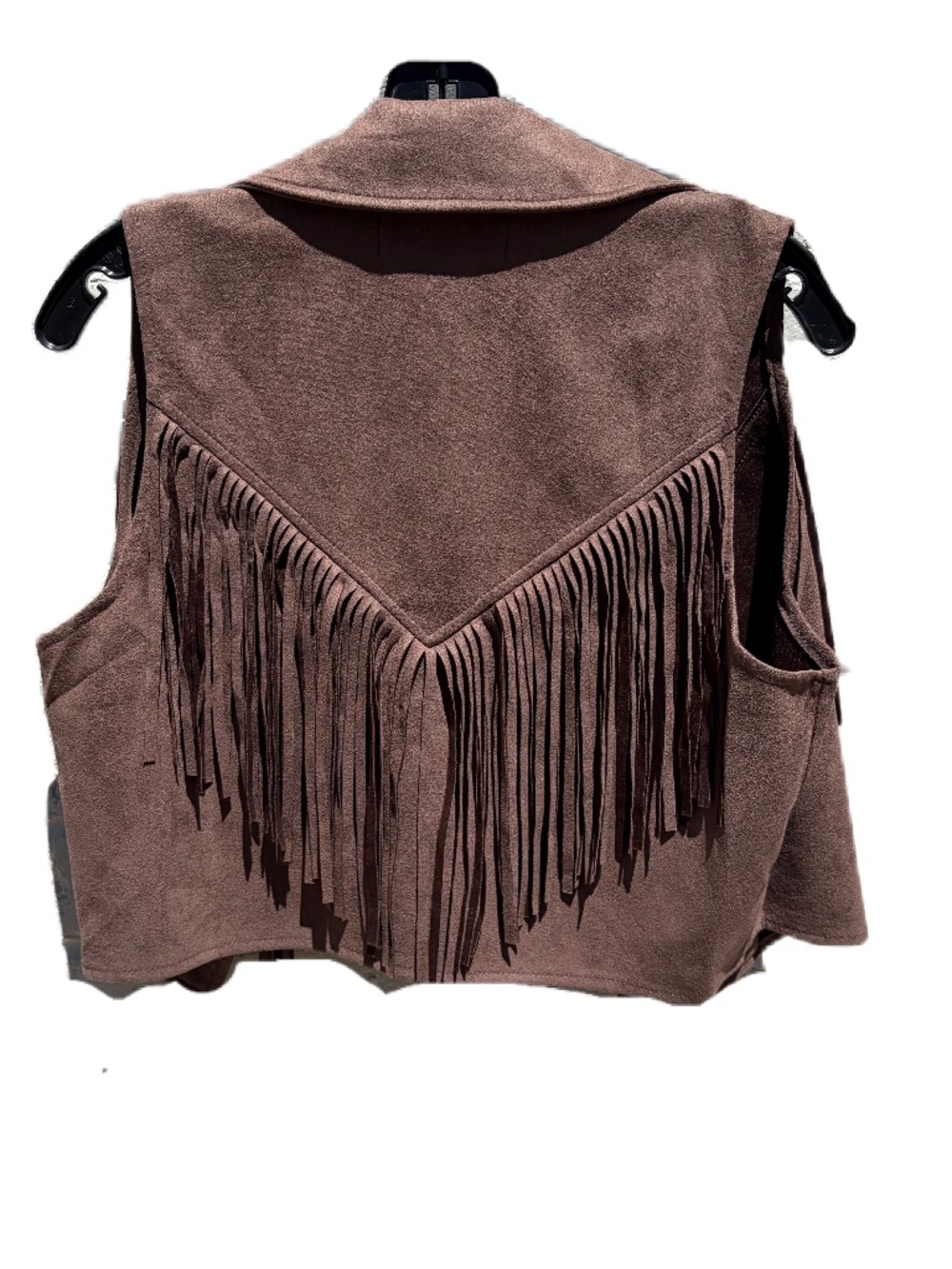 Shein Relish Noless suede fringe vest Small Brown - Picture 3 of 9